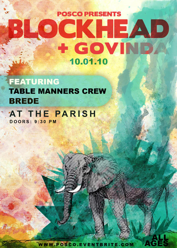 Blockhead, Govinda, Table Manners Crew, BREDE @ The Parish, 10/1