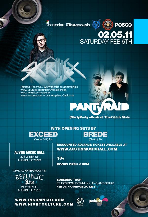 Skrillex & PANTyRAiD - Austin Music Hall - 2011